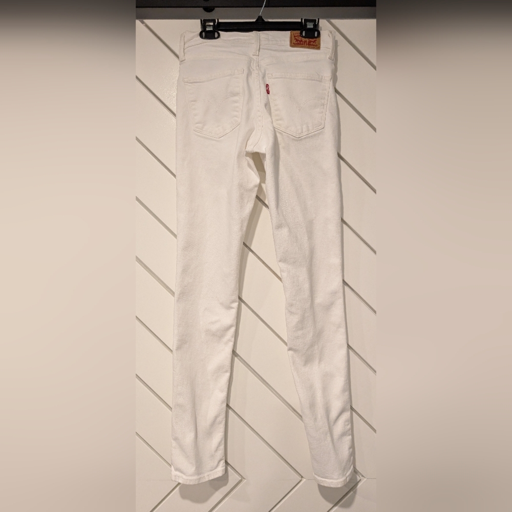 Levis White 311 Shaping Skinny Jeans with Floral Stich Design - Picture 2 of 5